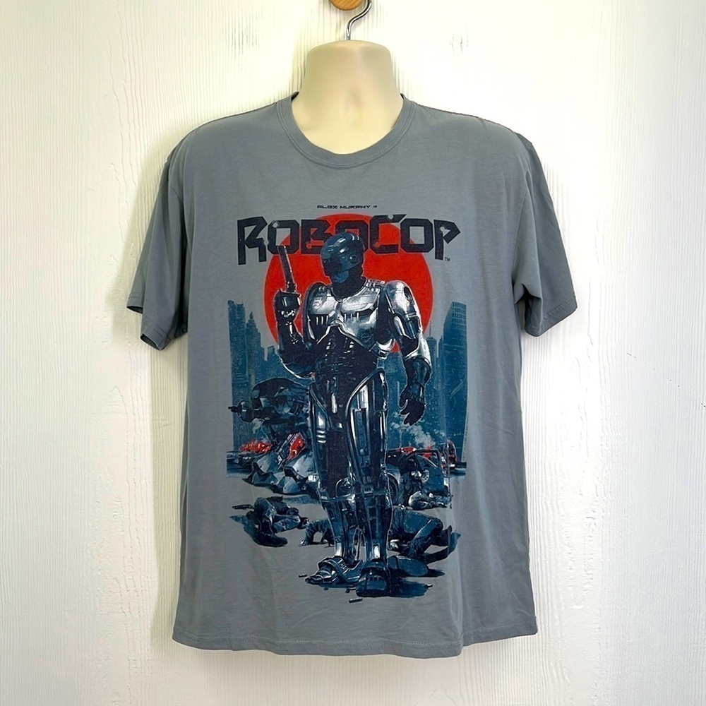 LootCrate - Alex Murphy RoboCop Movie Graphic Gray Short Sleeve T Shirt Large